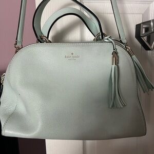 Kate Spade Light Green Satchel with Tassels